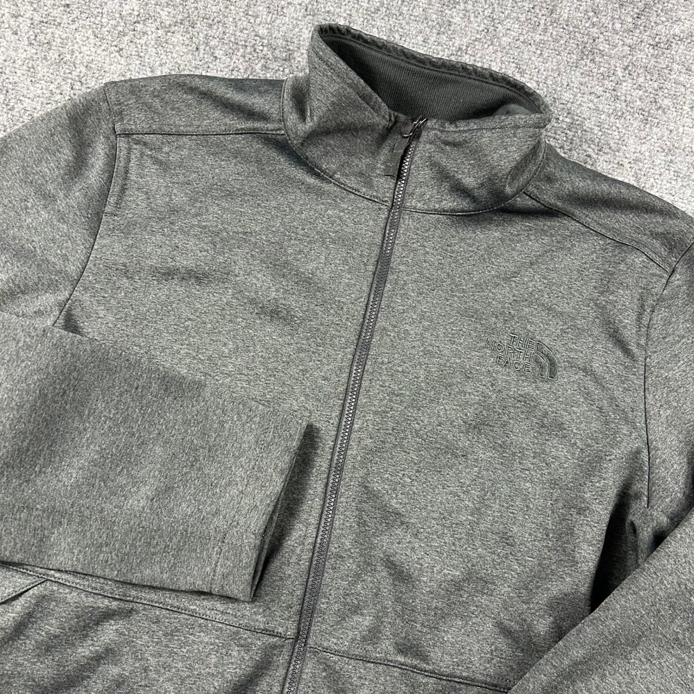 The North Face Jacket Mens Medium Gray WindWall Full Zip Fleece Lined Outdoor